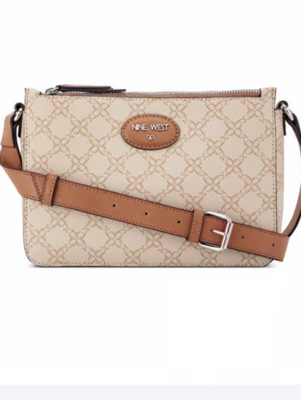 Nine West Beige Crossbody with Tan Strap